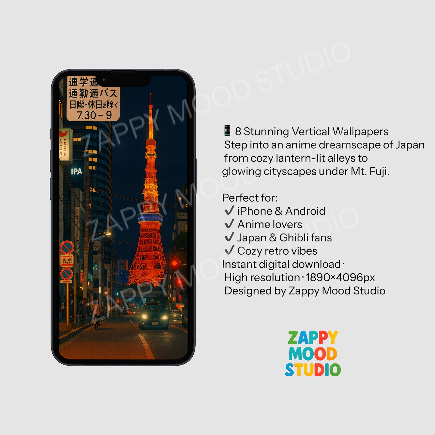 8 Japan Anime Wallpapers – Tokyo City, Mt. Fuji, Ghibli Aesthetic V2