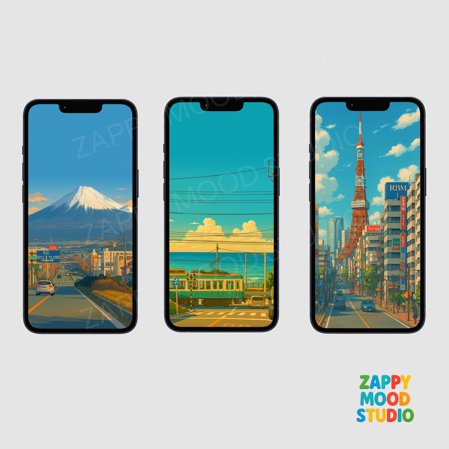 8 Japan Anime Wallpapers – Tokyo City, Mt. Fuji, Ghibli Aesthetic V2