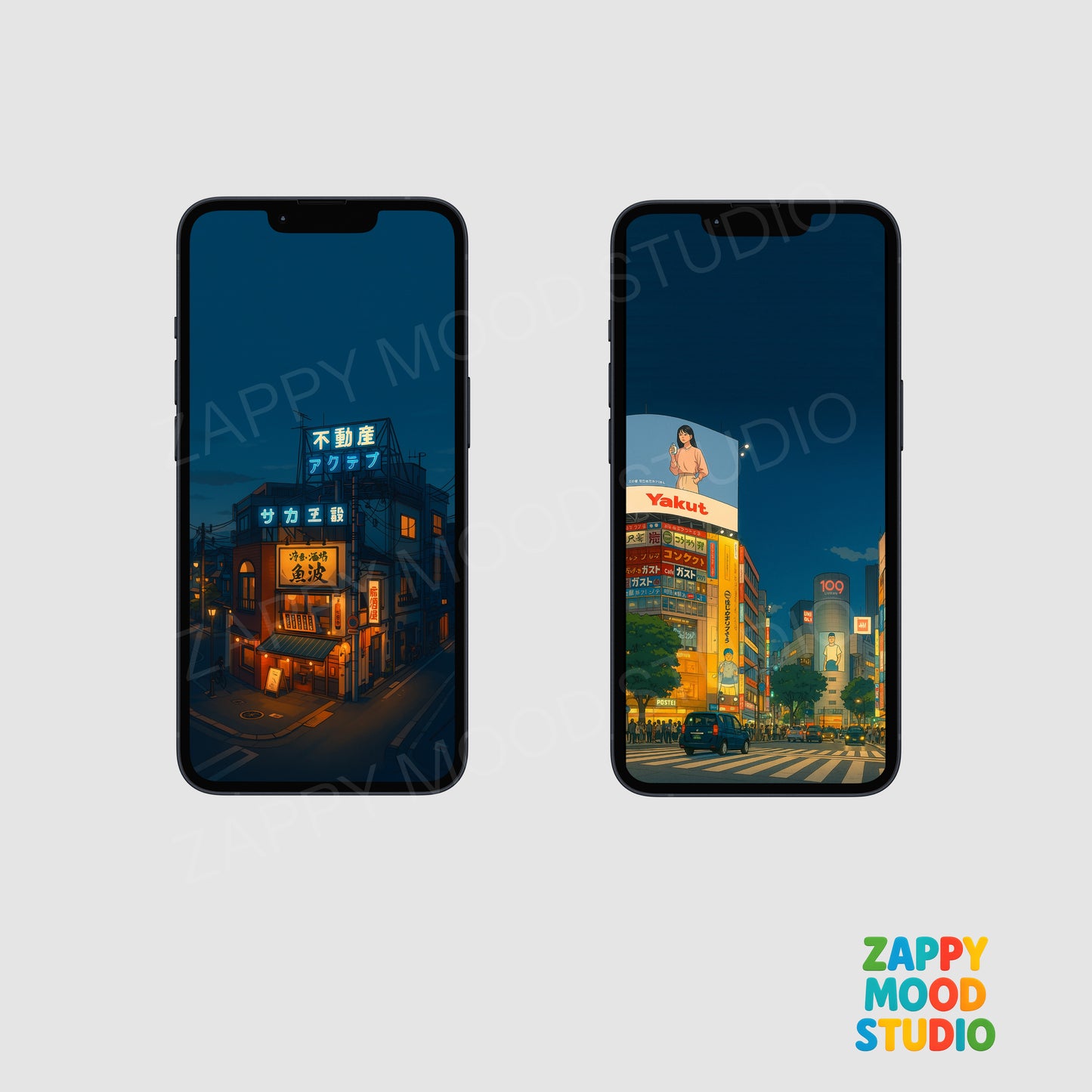 8 Japan Anime Wallpapers – Neon Tokyo, Mt. Fuji, Retro City Views V3