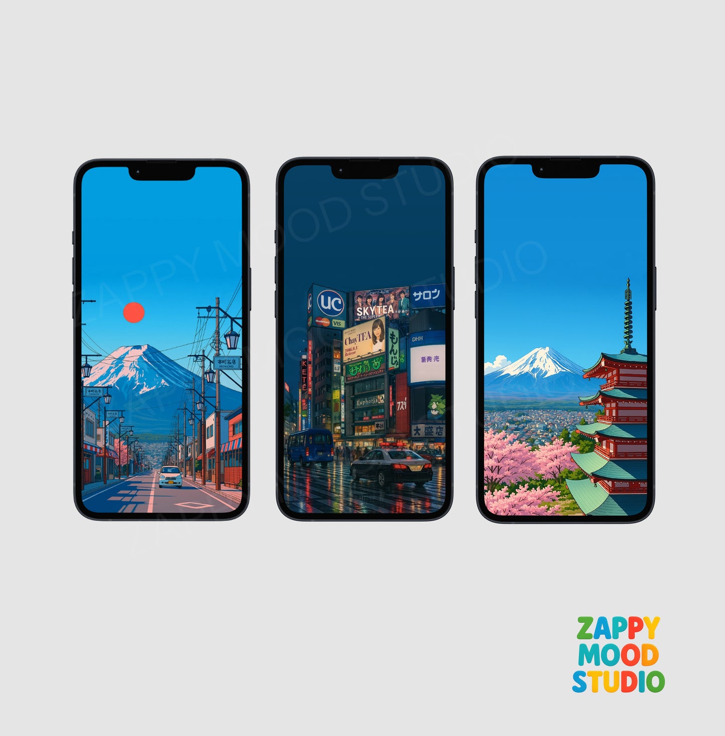 8 Anime Japan Wallpapers – Tokyo & Fuji Cityscape Pack