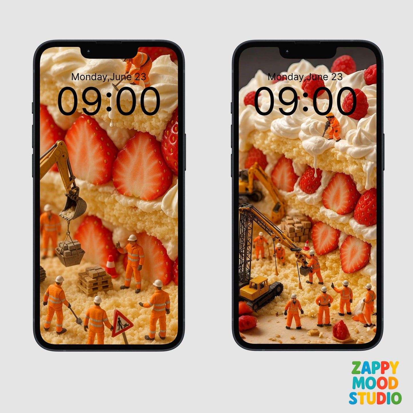 Zappy Mood Pastry Project – 8 Cute Phone Wallpapers with Tiny Workers & Cakes