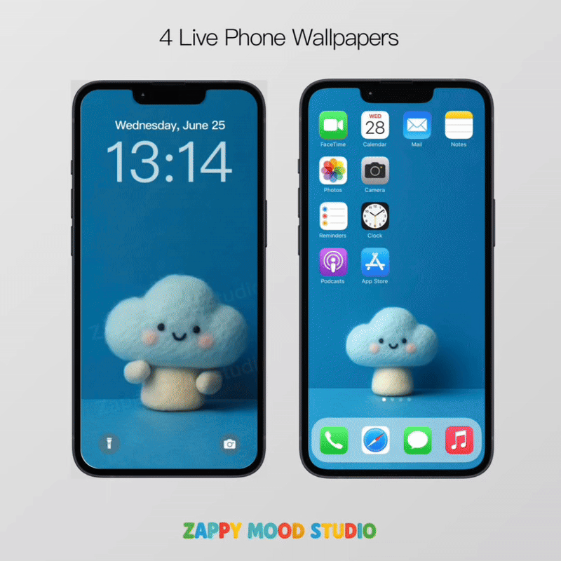 Cute Live Wallpapers – Cloud, Balloon, Mushroom & Star | Zappy Mood