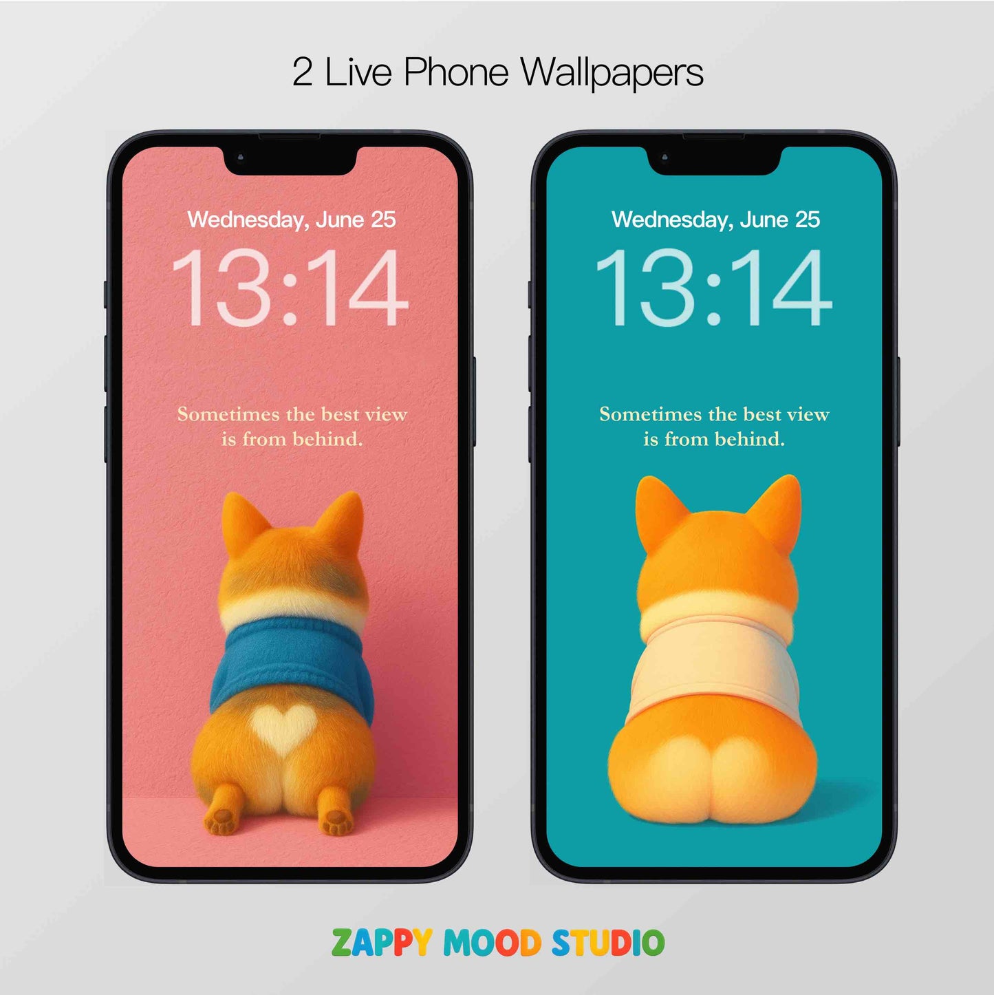 2 Live Corgi Phone Wallpapers – Cute Butt Dog Animated Backgrounds
