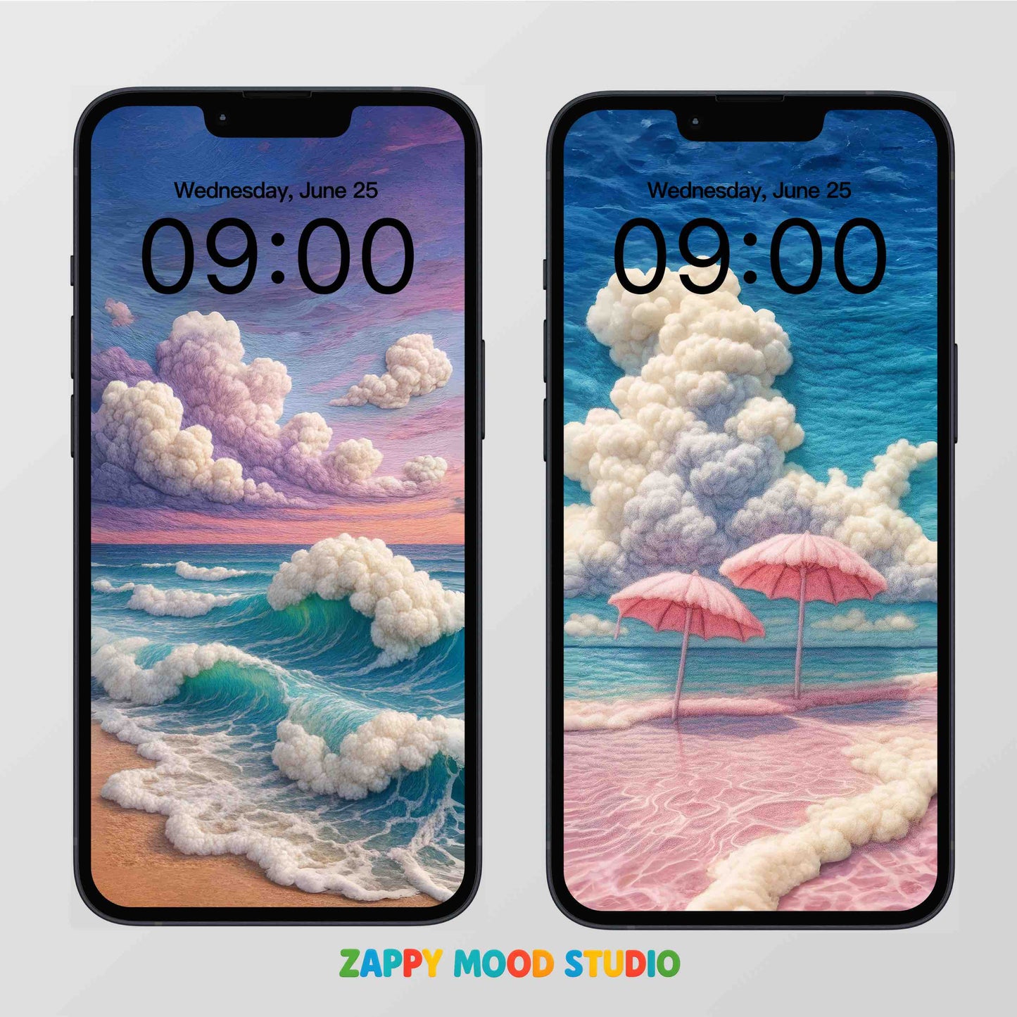 Zappy Mood: 8 Cozy Fiber Wool Art Wallpapers | Digital Phone Backgrounds