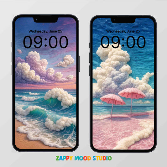 Zappy Mood: 8 Cozy Fiber Wool Art Wallpapers | Digital Phone Backgrounds