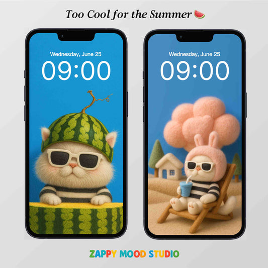 6 Cute Cat Phone Wallpapers – Summer Aesthetic Digital Art for iPhone & Android