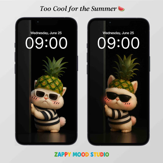 6 Cute Cat Phone Wallpapers – Summer Aesthetic Digital Art for iPhone & Android
